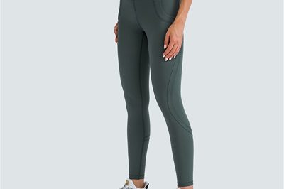High waist stretch exercise leggings with pockets (2)