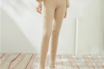 New woolen slim fit pure cashmere leggings (3)